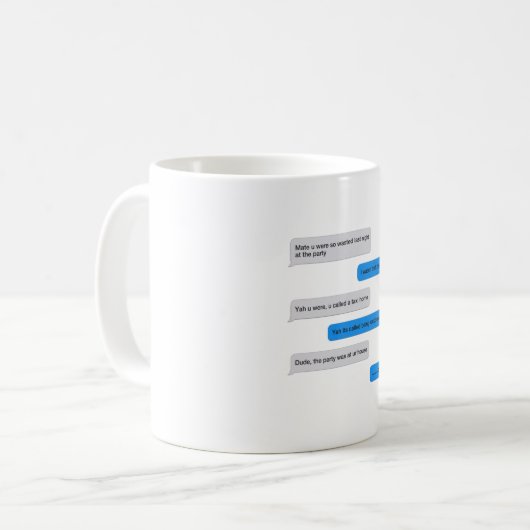 Flinte Textnachricht Kaffeetasse (Vorderseite Links)