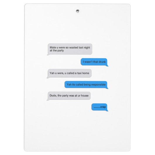 Flinte Textnachricht Klemmbrett (Rückseite)