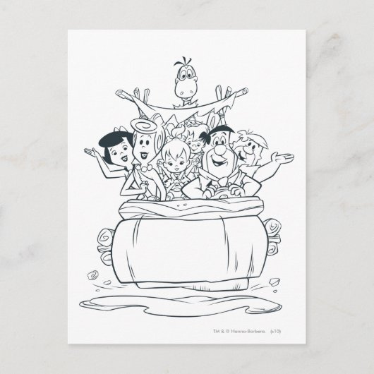 Flintstones Familien1 Postkarte (Vorderseite)