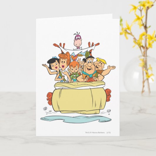 Flintstones Familientreppe Karte (Gelbe Blume)