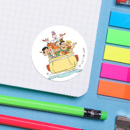 Flintstones Familientreppe Runder Aufkleber