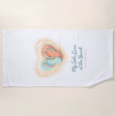 Flip Flop Herz Strandtuch – Salz Sonne Sohle (Vorderseite)
