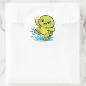 Flip-Flop-Splash Runder Aufkleber (Tasche)