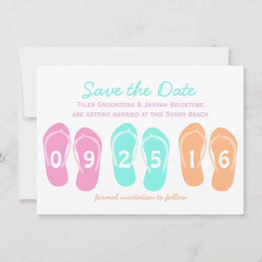 Flip Flop Strand Save the Date (Vorderseite)