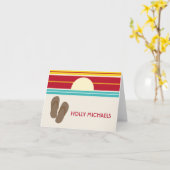 Flip Flops & 70er Inspiriert Sunset Notecard Karte (Gelbe Blume)