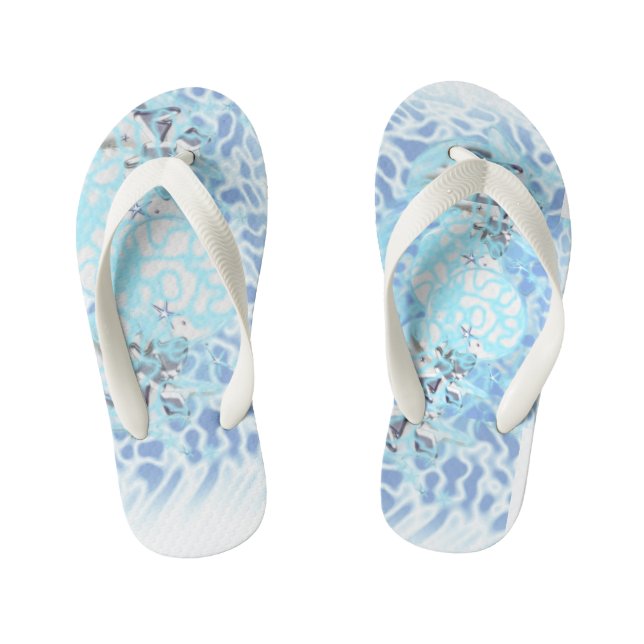 Flip Flops Abstrakt Art Wind Kinderbadesandalen (Fußbett)