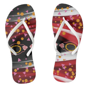Flip Flops Abstrakt Red Black Badesandalen