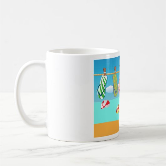 Flip Flops am Strand Kaffeetasse (Links)