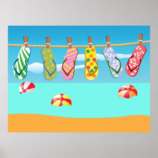 Flip Flops am Strand Poster (Vorne)