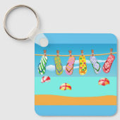 Flip Flops am Strand Schlüsselanhänger (Vorderseite)