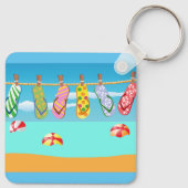 Flip Flops am Strand Schlüsselanhänger (Rückseite)