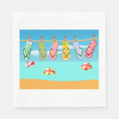 Flip Flops am Strand Serviette (Vorderseite)