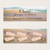 Flip Flops am Strand Wedding Drink Tickets (Vorne & Hinten)