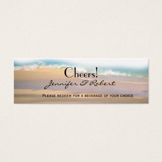 Flip Flops am Strand Wedding Drink Tickets (Vorderseite)