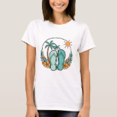 Flip Flops and Palm Trees Summer Beach Vibes T-Shirt (Vorderseite)