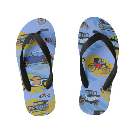 Flip Flops Antike Autos Gran Vater Design Kinderbadesandalen (Fußbett)