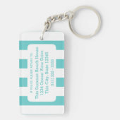 Flip Flops Aqua Stripe Beach House Schlüsselanhänger (Rückseite)