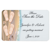 Flip Flops auf Beach Wedding Save the Date Magnet (Horizontal)