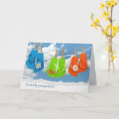 Flip-Flops auf der Clothesline Danke-Karte Karte (Gelbe Blume)