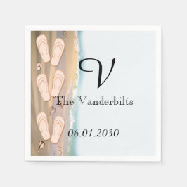 Flip Flops auf der Hochzeit am Strand Serviette