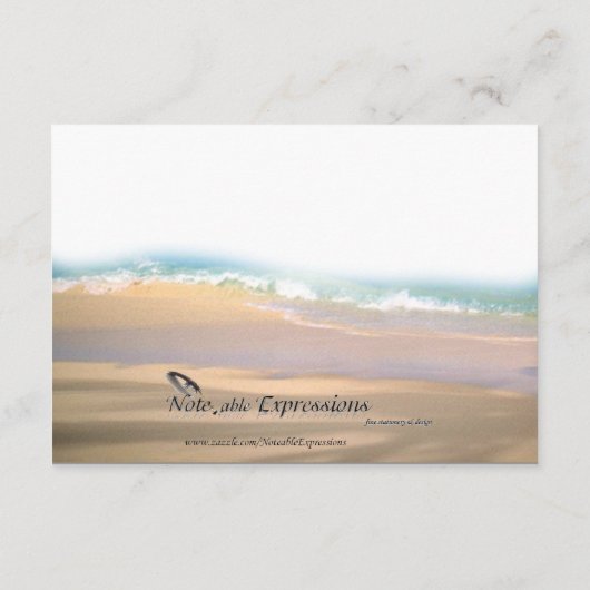 Flip Flops auf der Hochzeitsseite am Strand Begleitkarte (Rückseite)