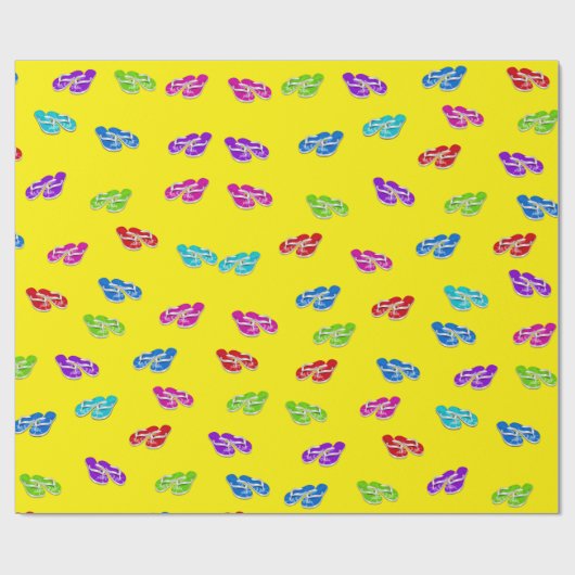 Flip-Flops auf Gelb Geschenkpapier (Flach)