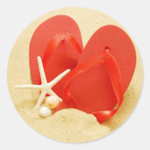 Flip-Flops-Aufkleber Runder Aufkleber