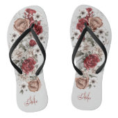 Flip Flops aus Burgundy Blush & White Roses Badesandalen (Fußbett)