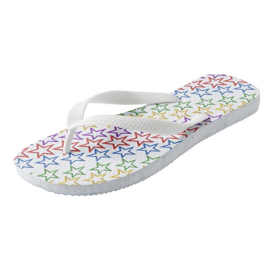 Flip Flops - Bands farbiger Sterne Badesandalen (Schrägansicht)