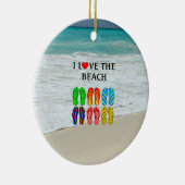 Flip Flops Beach Liebe, farbenfrohe Gestaltung, Keramik Ornament (Rechts)