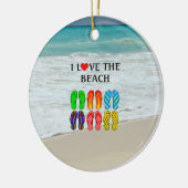 Flip Flops Beach Liebe, farbenfrohe Gestaltung, Keramik Ornament (Links)