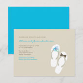 Flip Flops Beach Wedding Empfang Card Begleitkarte (Vorne/Hinten)