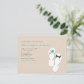 Flip Flops Beach Wedding Empfang Card Einladung (Stehend Vorderseite)