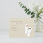 Flip Flops Beach Wedding Empfang Card RSVP Karte (Stehend Vorderseite)