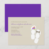 Flip Flops Beach Wedding Empfang Card RSVP Karte (Vorne/Hinten)