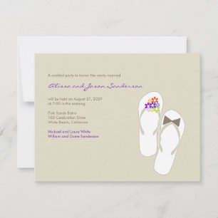 Flip Flops Beach Wedding Empfang Card RSVP Karte