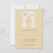 Flip Flops Beach Wedding RSVP Cards - Blau (Vorderseite)