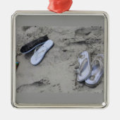 FLIP FLOPS BEACHY CHRISTMAS ORNAVIERUNG SILBERNES ORNAMENT (Vorne)