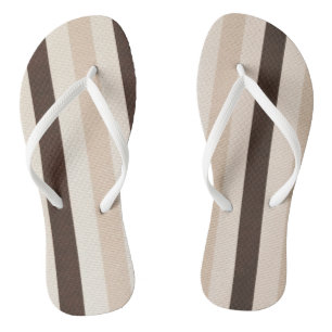 Flip Flops Beige braune Streifen Badesandalen