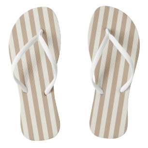 Flip Flops Beige & White Strip Badesandalen