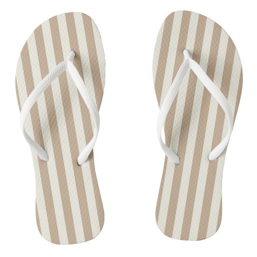 Flip Flops Beige & White Strip Badesandalen (Fußbett)