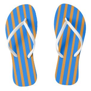 Flip Flops Blau & Orange Gestreift Badesandalen
