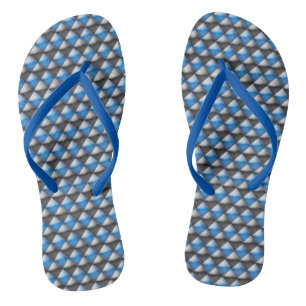 Flip Flops - Blau- und schwarze Diamantformen Badesandalen