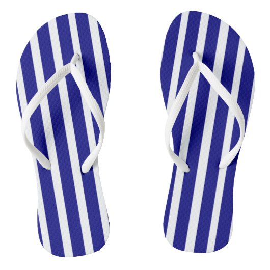 Flip Flops Blau und Weiß Streifen Badesandalen (Fußbett)