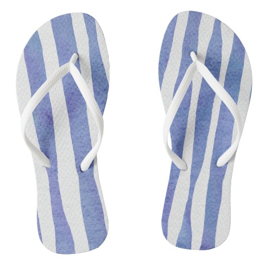 Flip Flops - Blue Stripe Pattern Badesandalen (Fußbett)