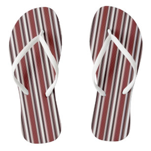 Flip Flops bordeauxrot-weiß gestreift Badesandalen