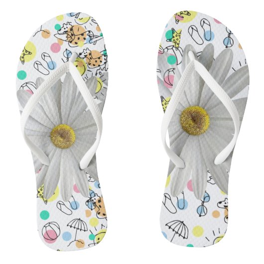 Flip Flops Daisy Summer Beach Badesandalen (Fußbett)