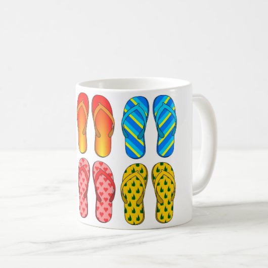 Flip Flops Design farbenfroh Kaffeetasse (VorderseiteRechts)