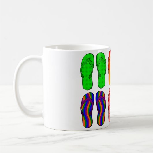 Flip Flops Design farbenfroh Kaffeetasse (Links)