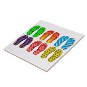 Flip Flops farbenfrohe Fun Beach Thema Sommergesch Fliese (Seite)